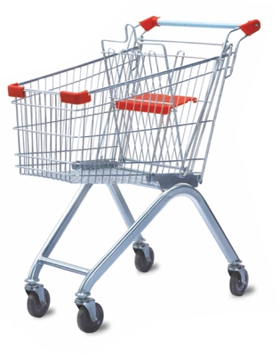 Supermarket Shopping Metal Trolley Cart 120 Litres Powder Coat Finish